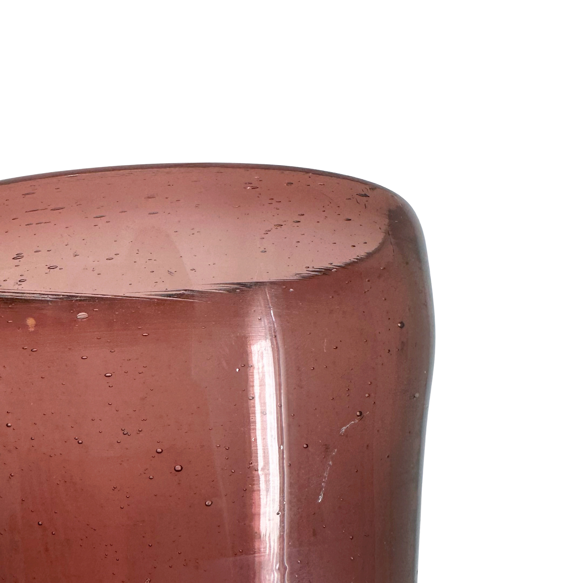 Tricolor Hand-blown Art Glass Goblet