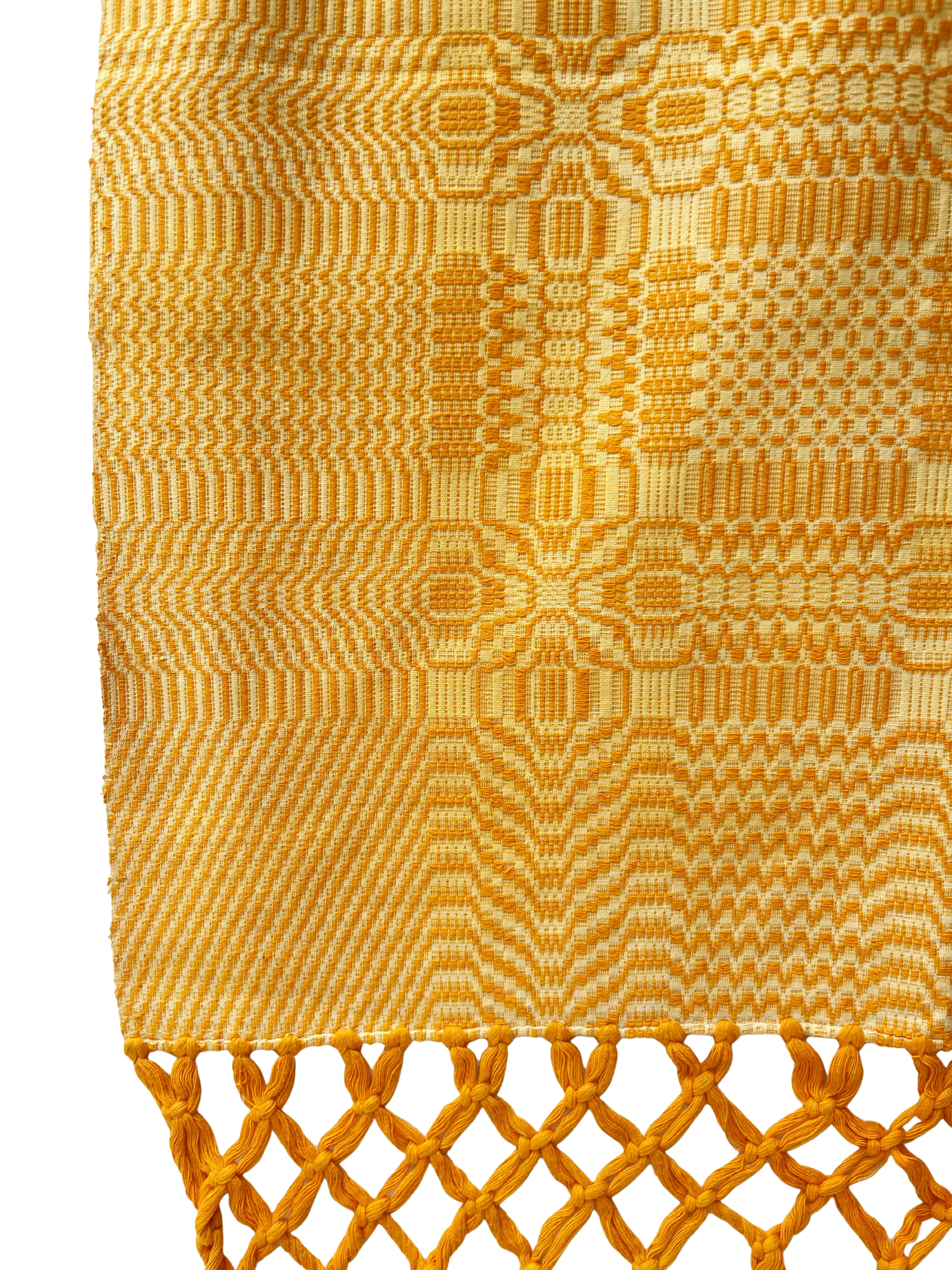 Vintage Handwoven Runner with Braided Fringe