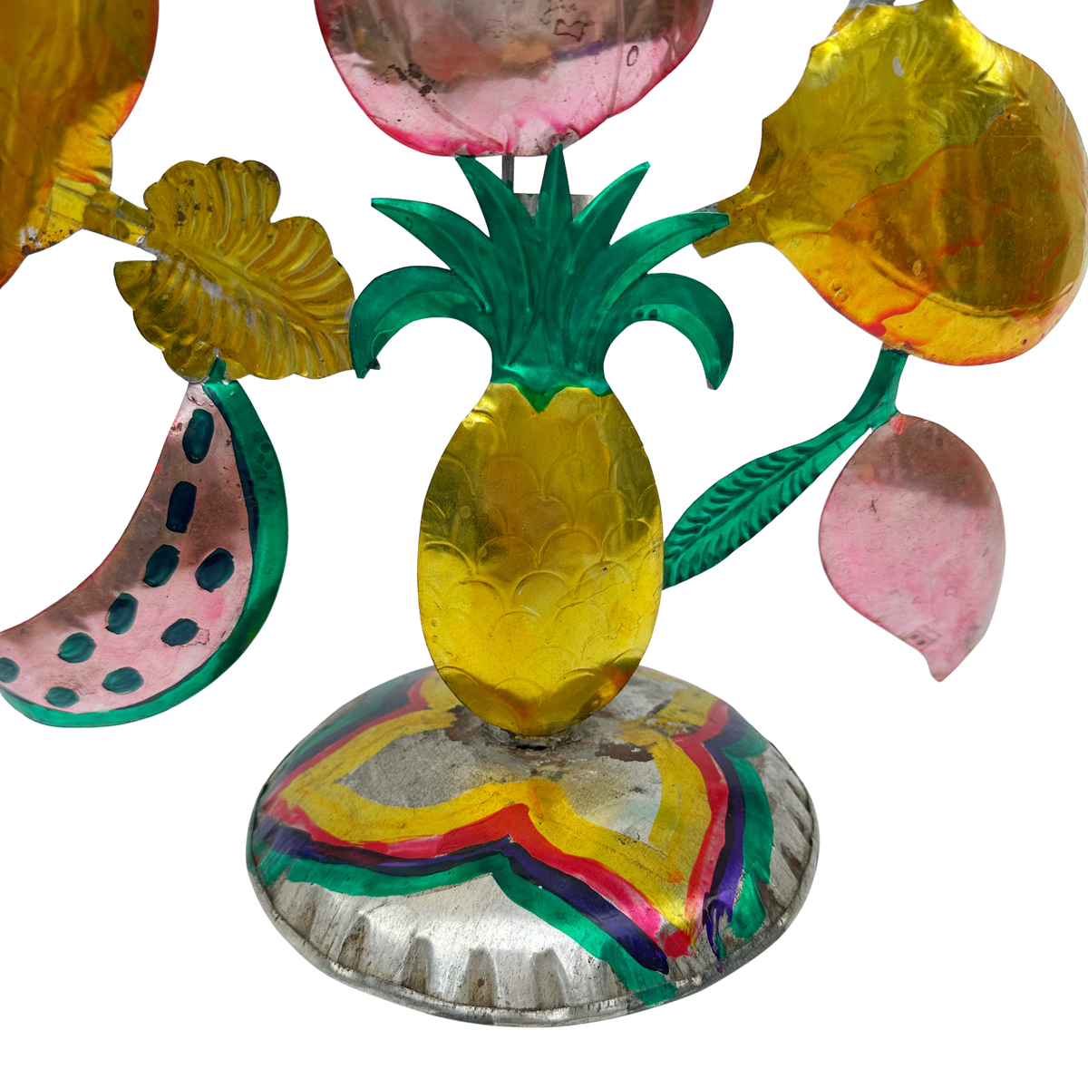 Vintage Mexican Folk Art Tin Sculpture | Fruit Motif