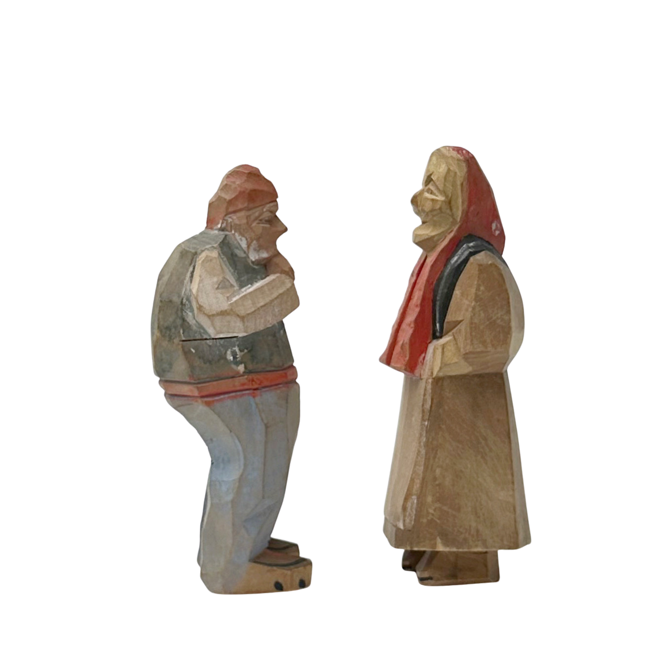 Vintage Hand-carved Swedish figures (Set of 2)