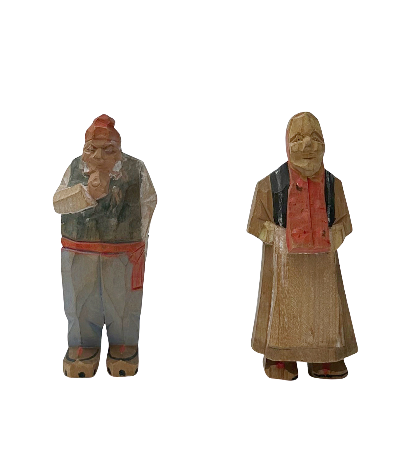 Vintage Hand-carved Swedish figures (Set of 2)