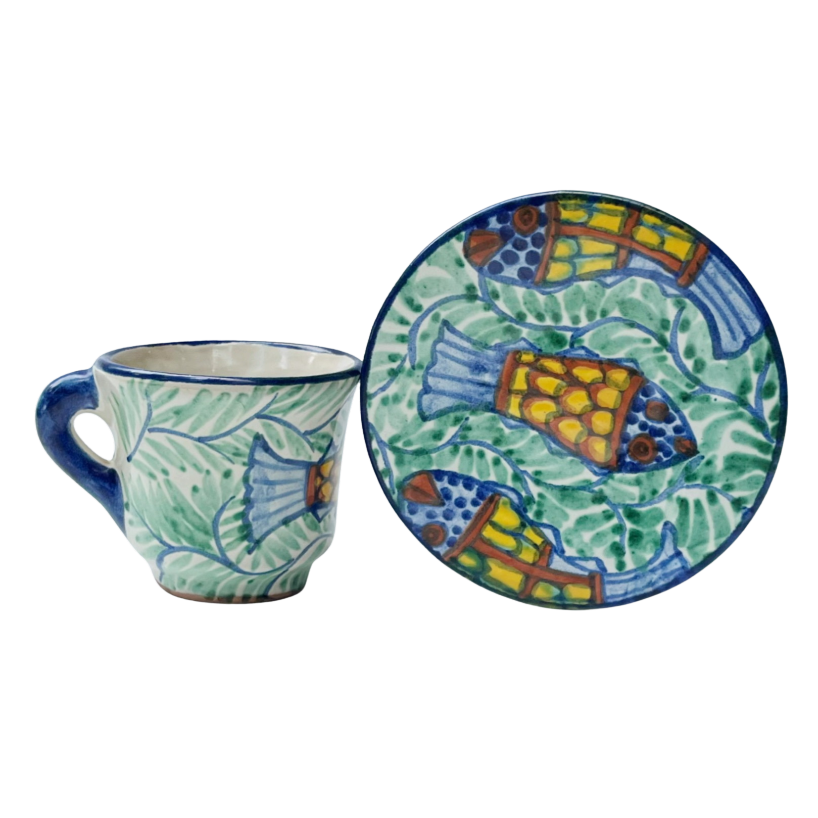 Vintage Talavera Pottery Cup + Saucer