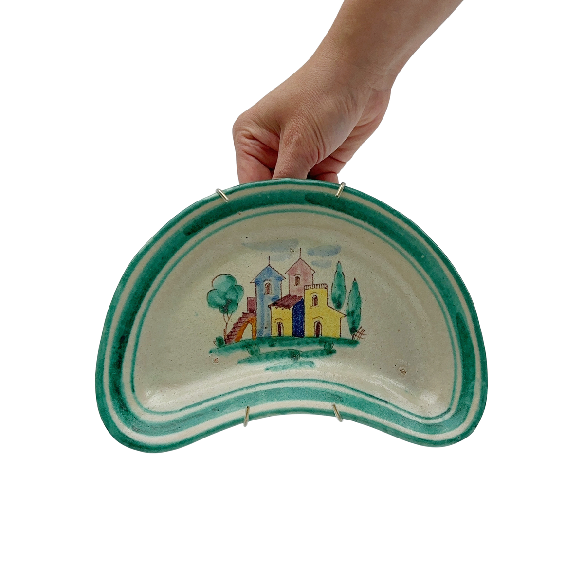 Vintage Hand-Painted Ceramic Bone Plate | Hillside Villa