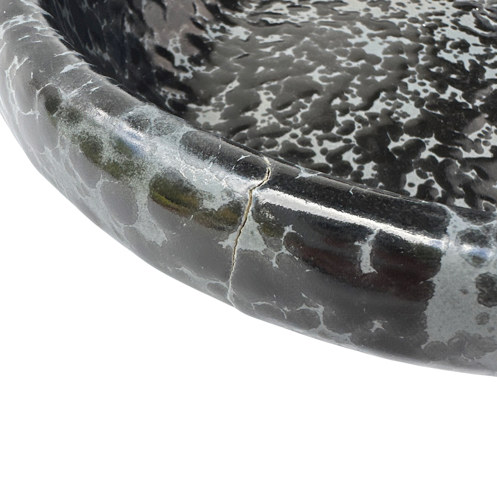 Vintage Bennington Black Agate Oval Dish