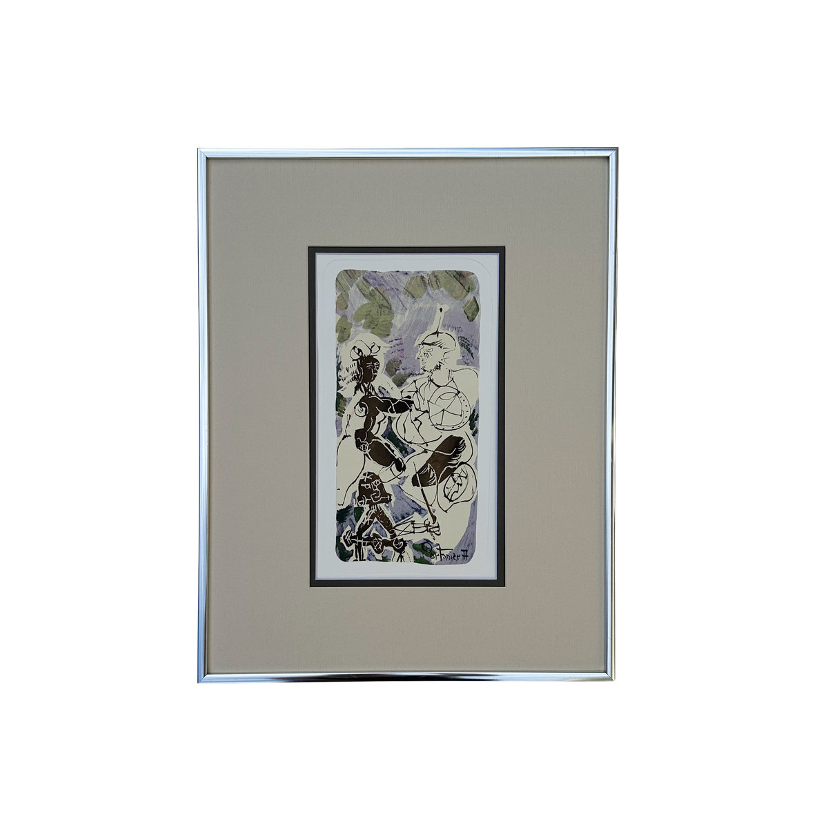 Vintage Original Print by Gilbert Portanier in Chrome Frame
