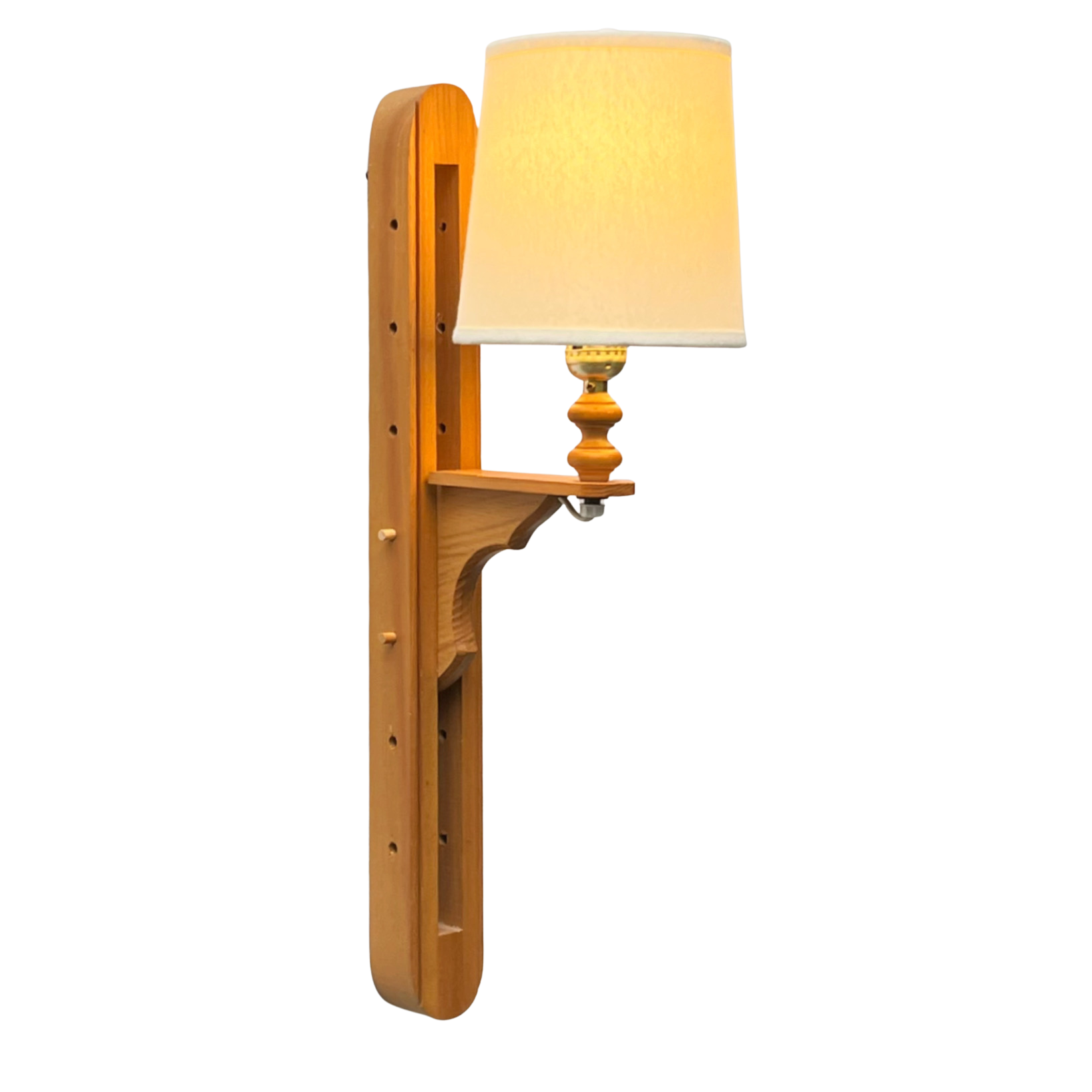 Vintage Wooden Peg Sconce