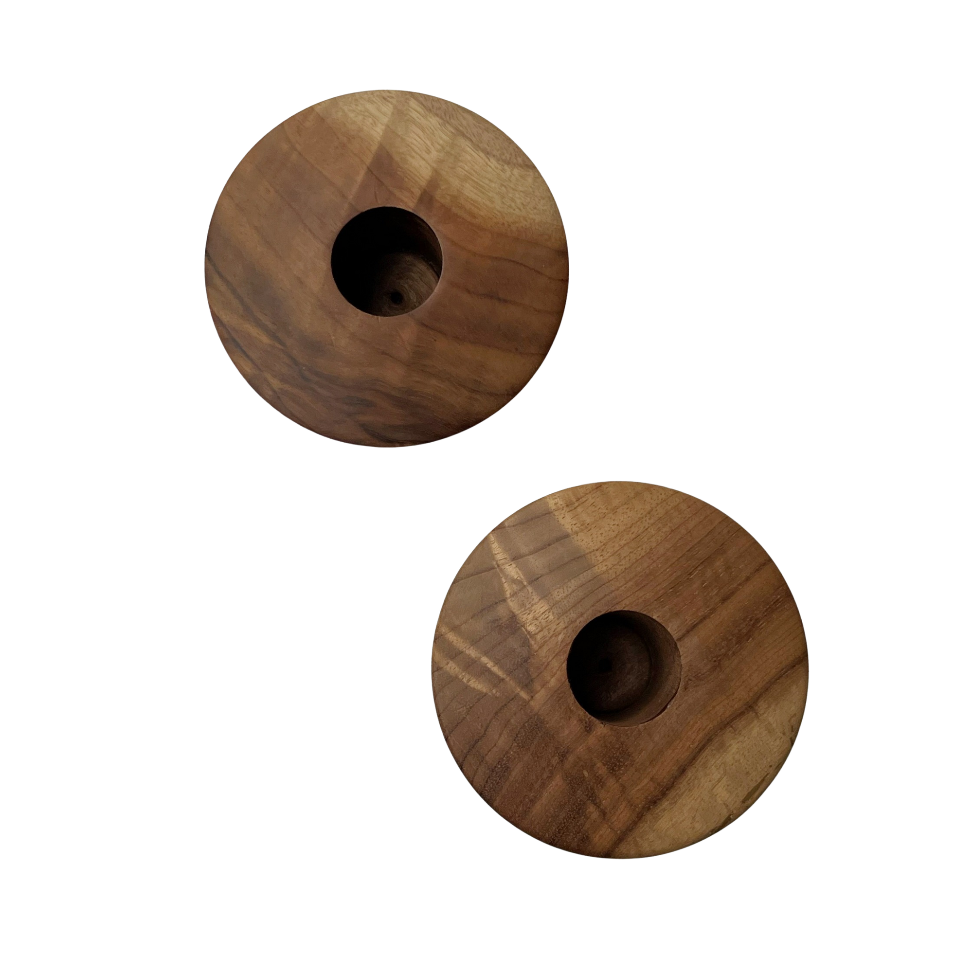 Hand Turned Wood Candlestick Holders