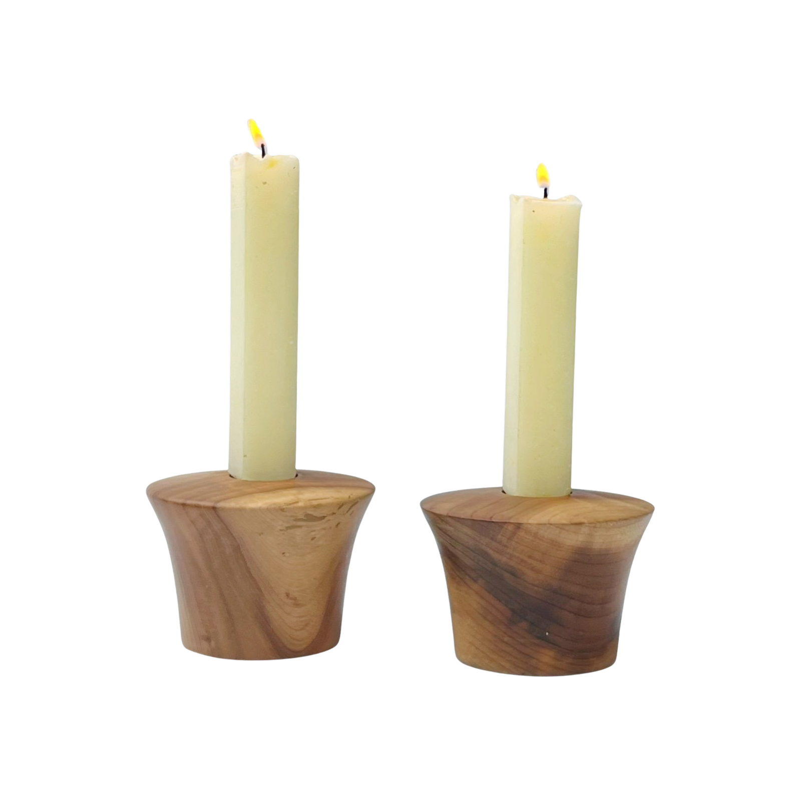 Hand Turned Wood Candlestick Holders