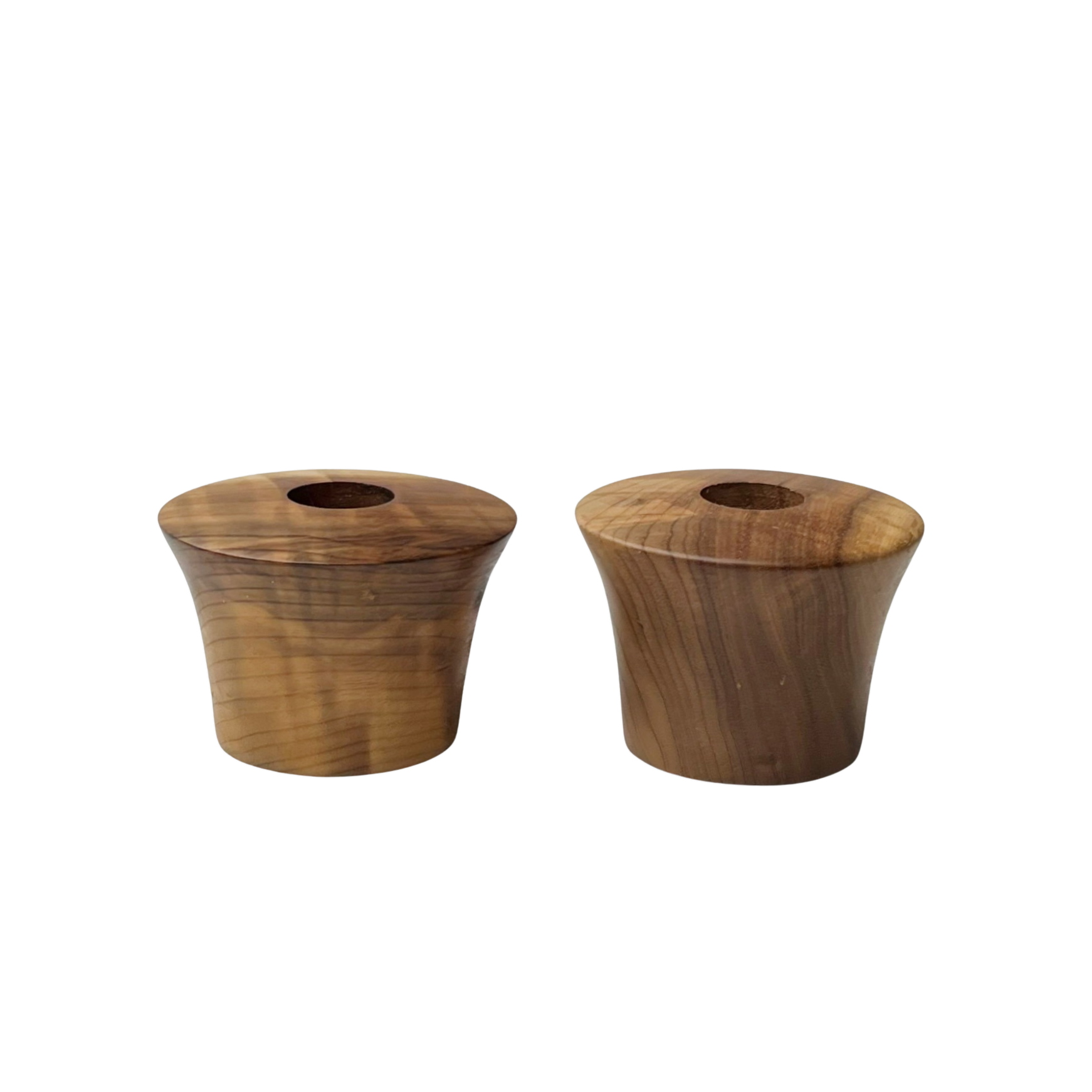 Hand Turned Wood Candlestick Holders