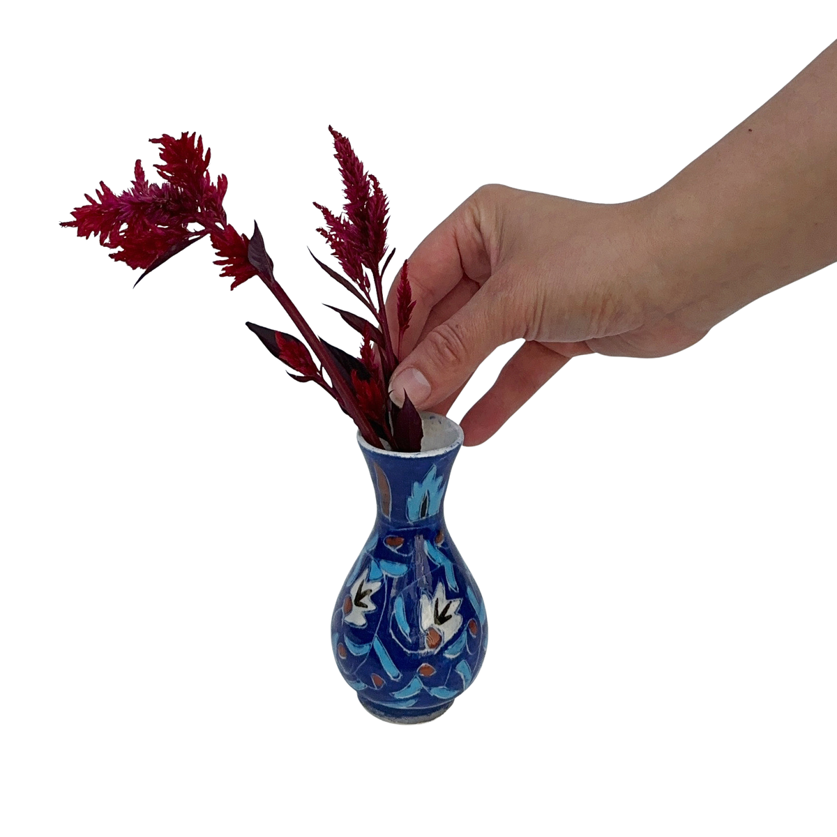 Handmade Ceramic Bud Vase | Floral Motif