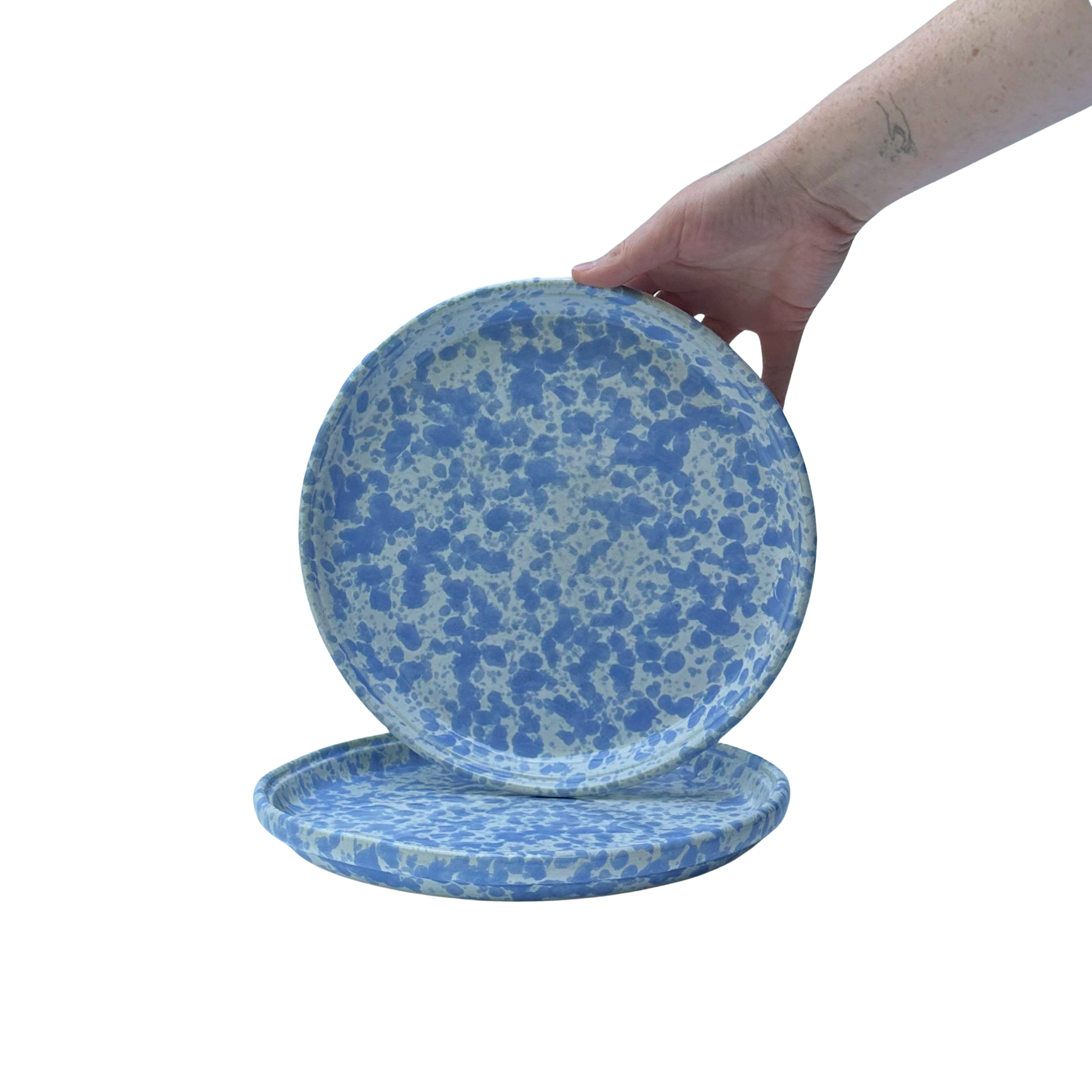 Vintage Bennington Blue Agate Dinner Plates (Set of 2)