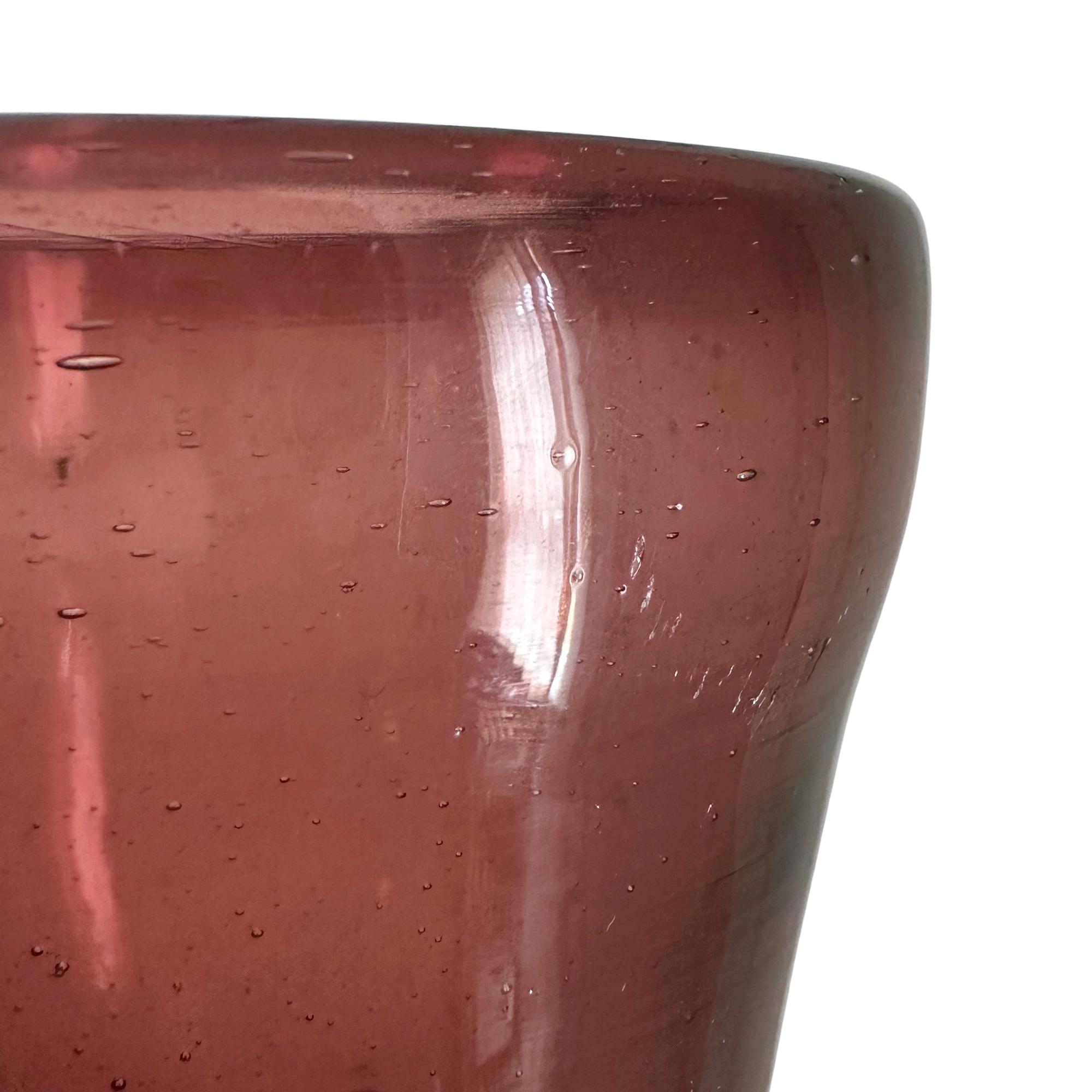 Tricolor Hand-blown Art Glass Goblet