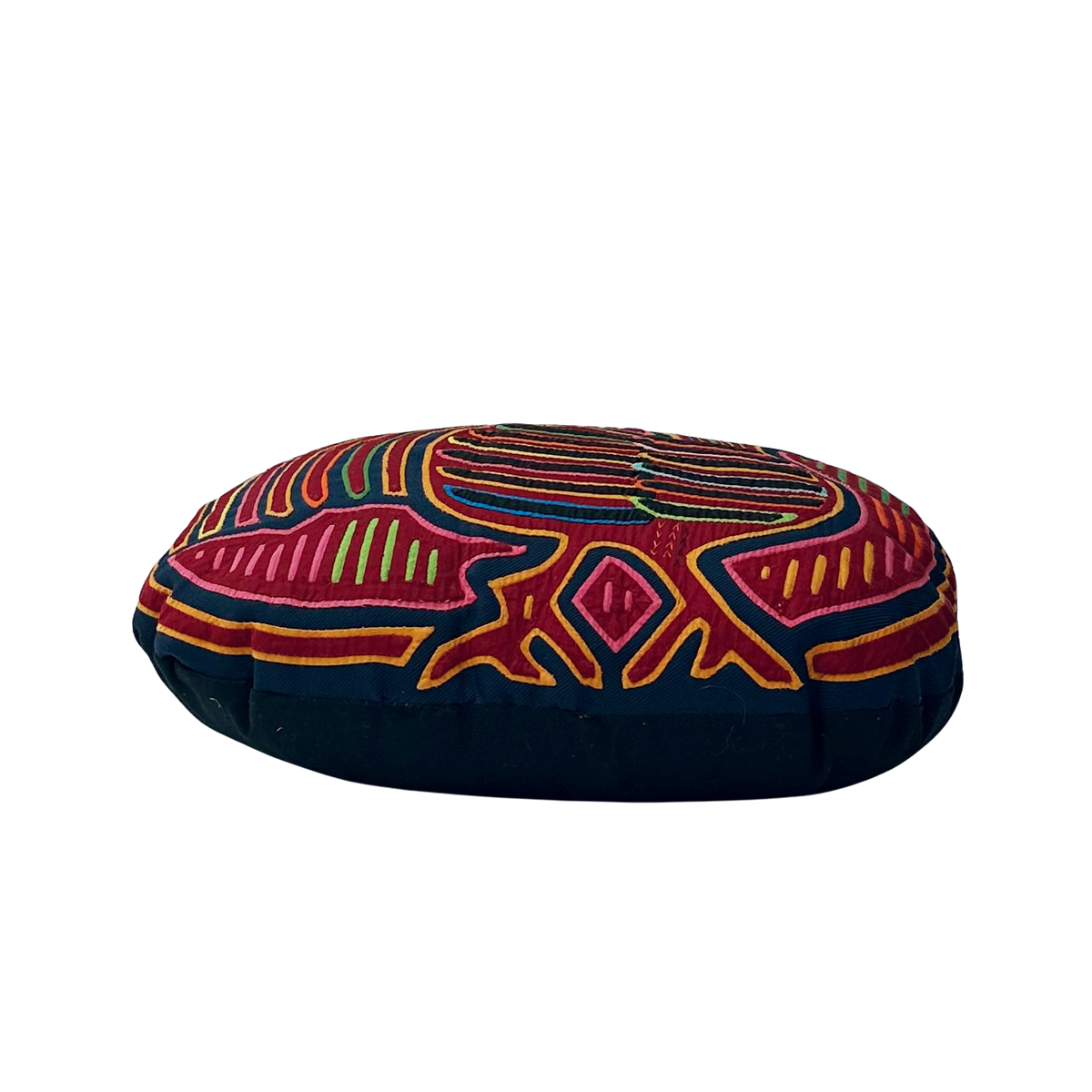 Vintage Kuna Mola Chicken Throw Pillow