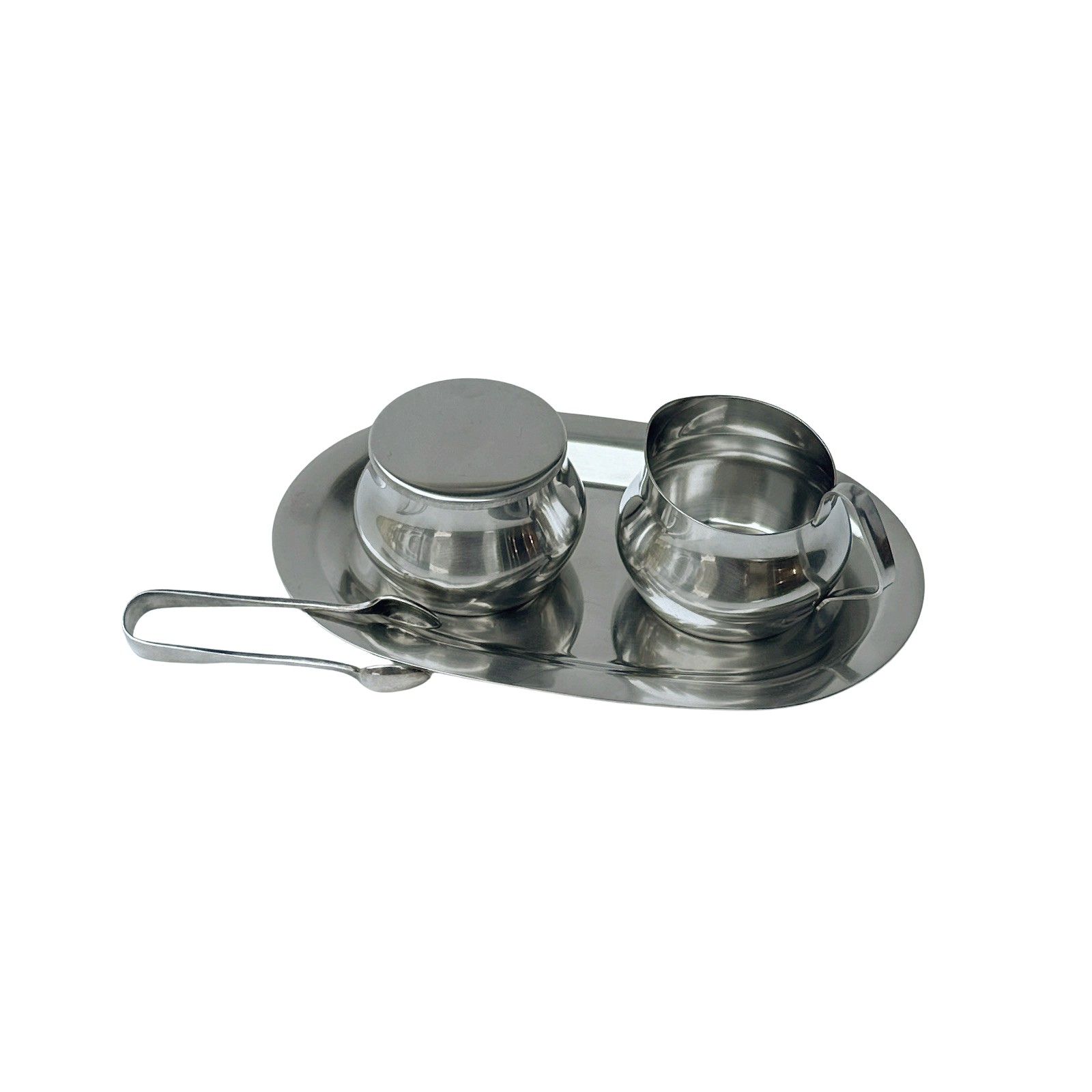 Vintage Stainless Cream & Sugar Set