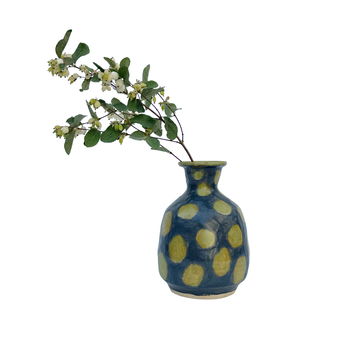 Handmade Cermic Vase | Yellow Circle Motif
