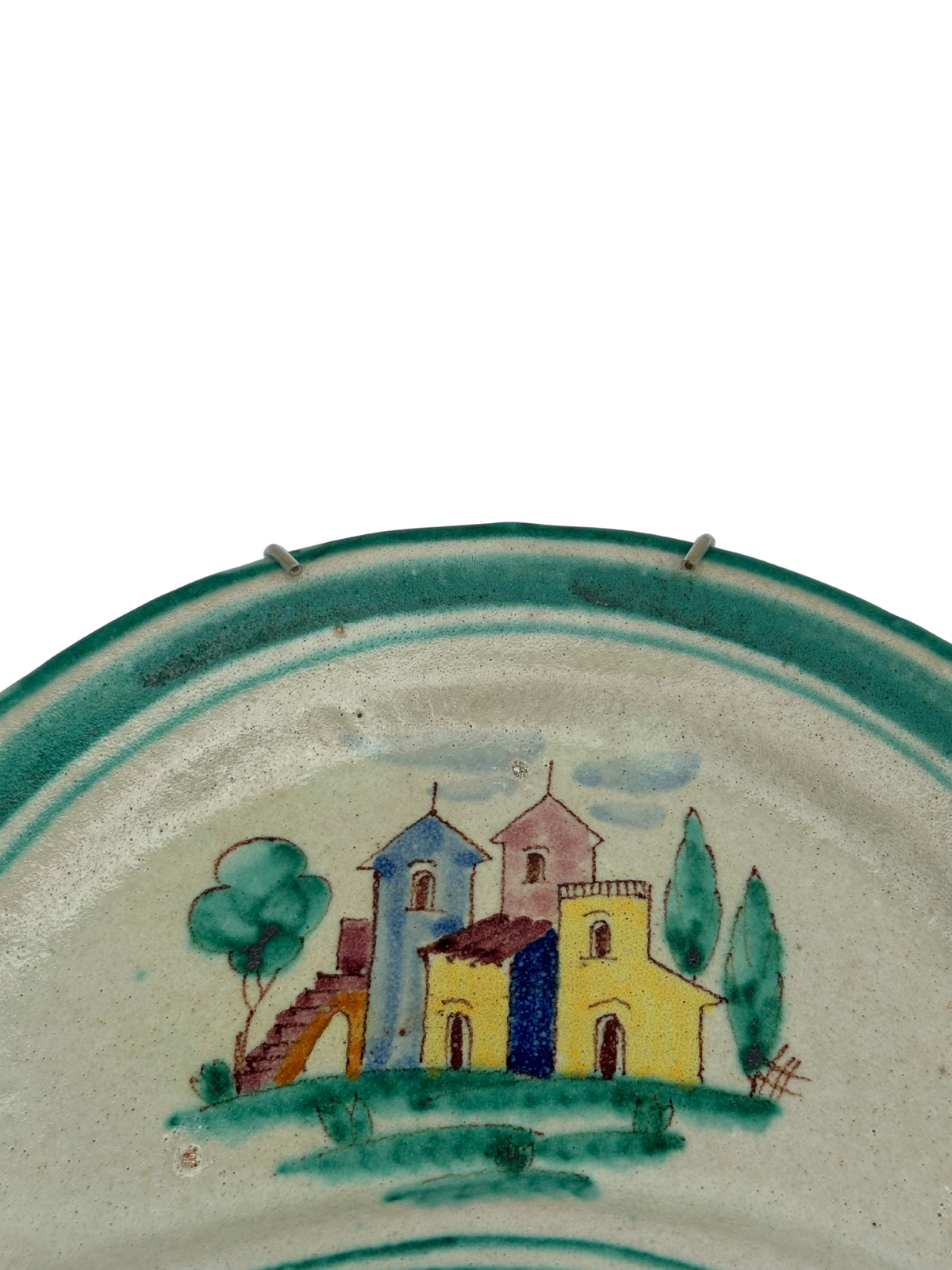 Vintage Hand-Painted Ceramic Bone Plate | Hillside Villa