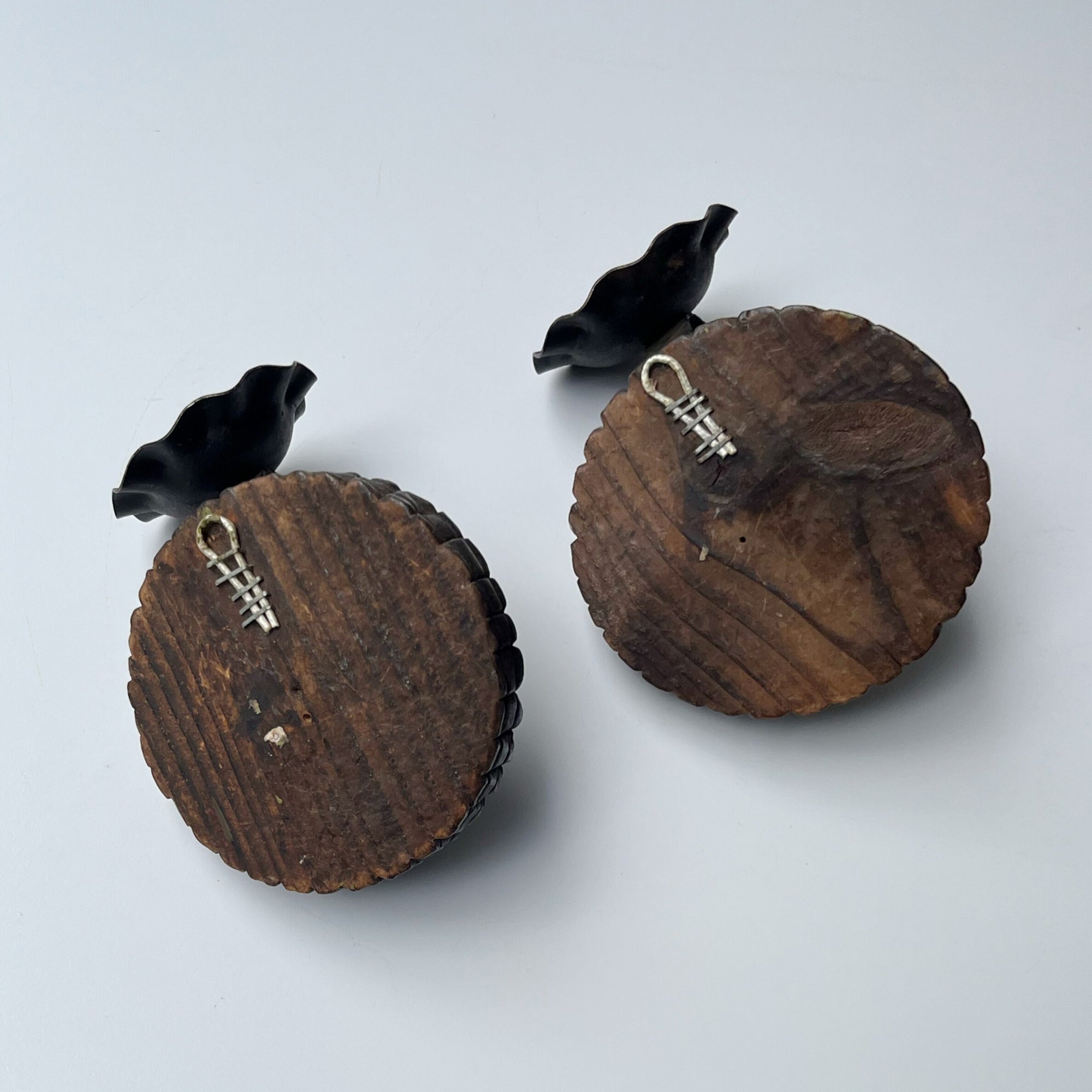 Vintage Spanish Wrought Iron + Wood Sconces