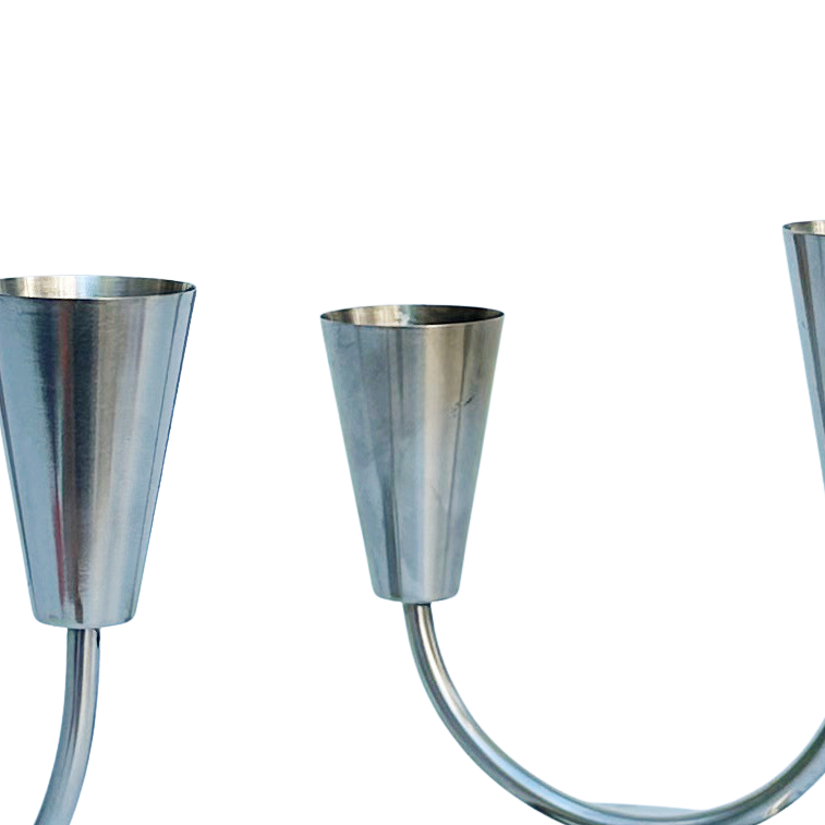Vintage Danish Stainless Steel Candle Holders