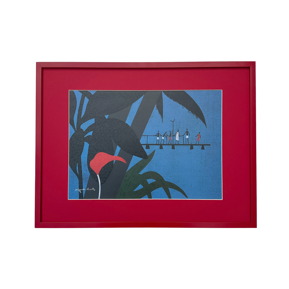 Vintage Portfolio Print by Kiyoshi Saito in Red Frame