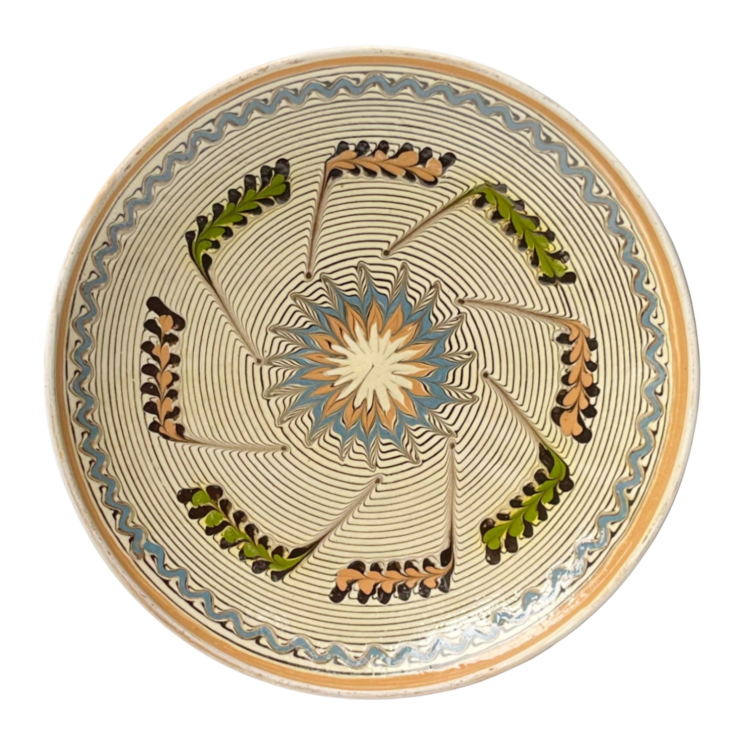 Vintage Romanian Horezu Pottery Plate