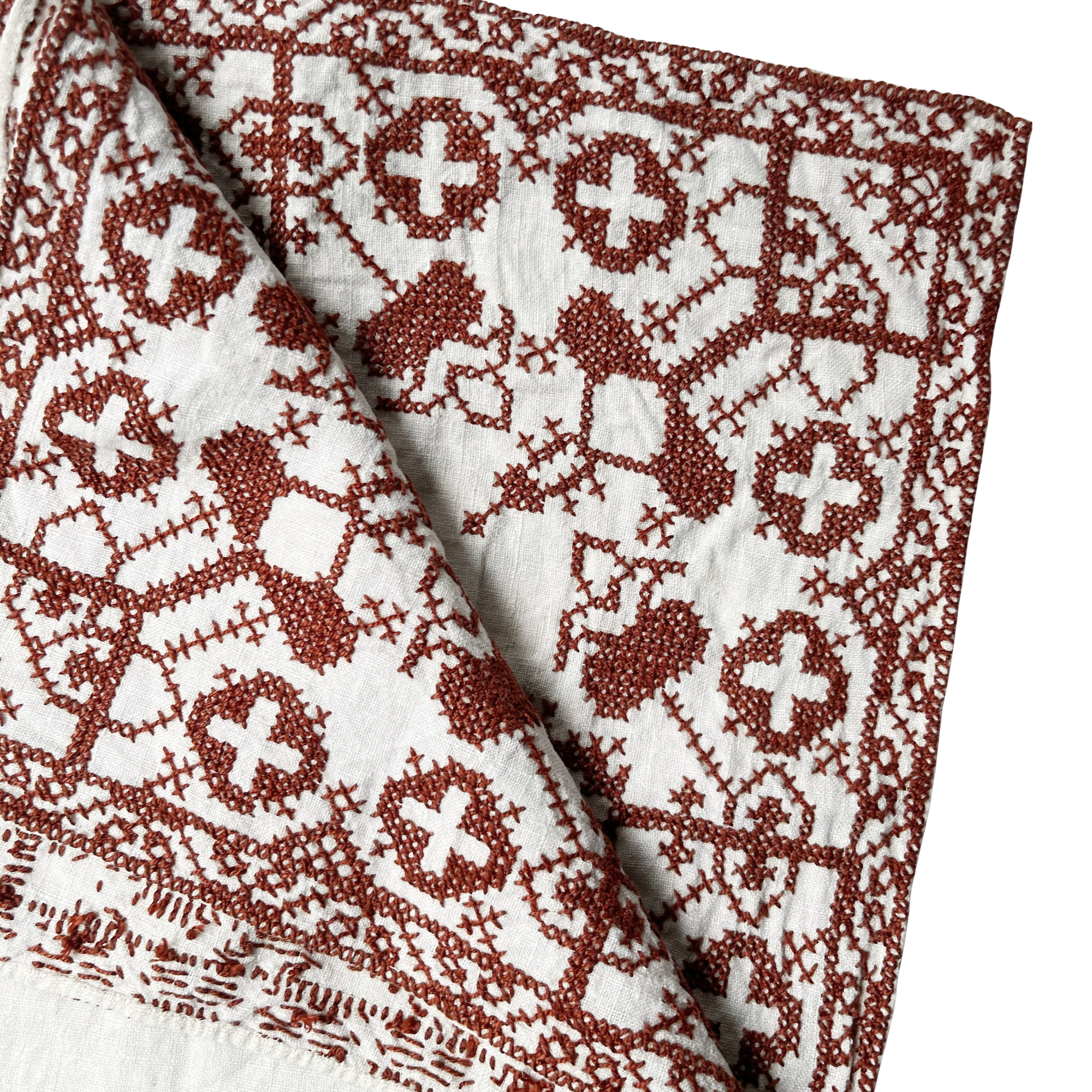 Vintage Embroidered Linen Cloth