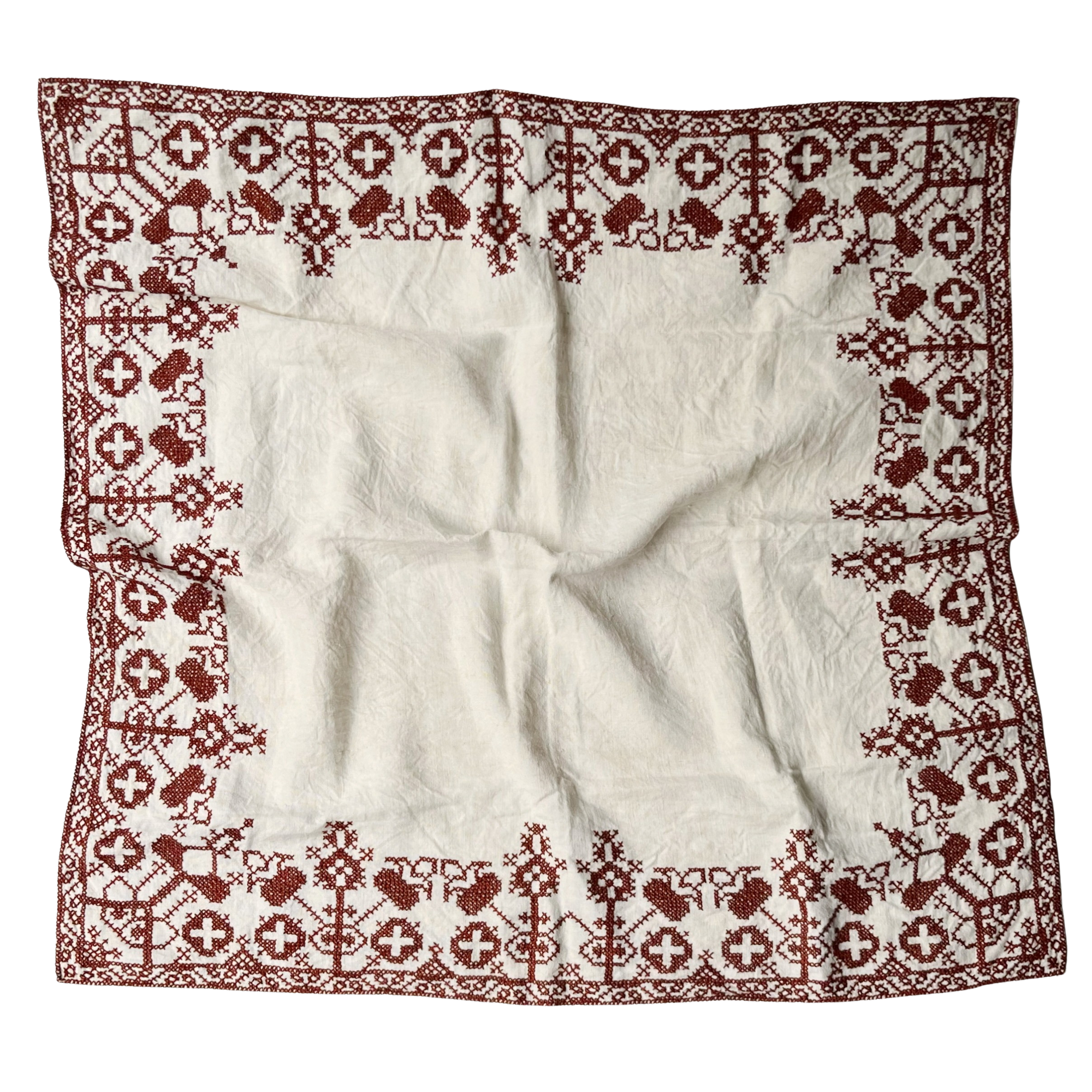 Vintage Embroidered Linen Cloth