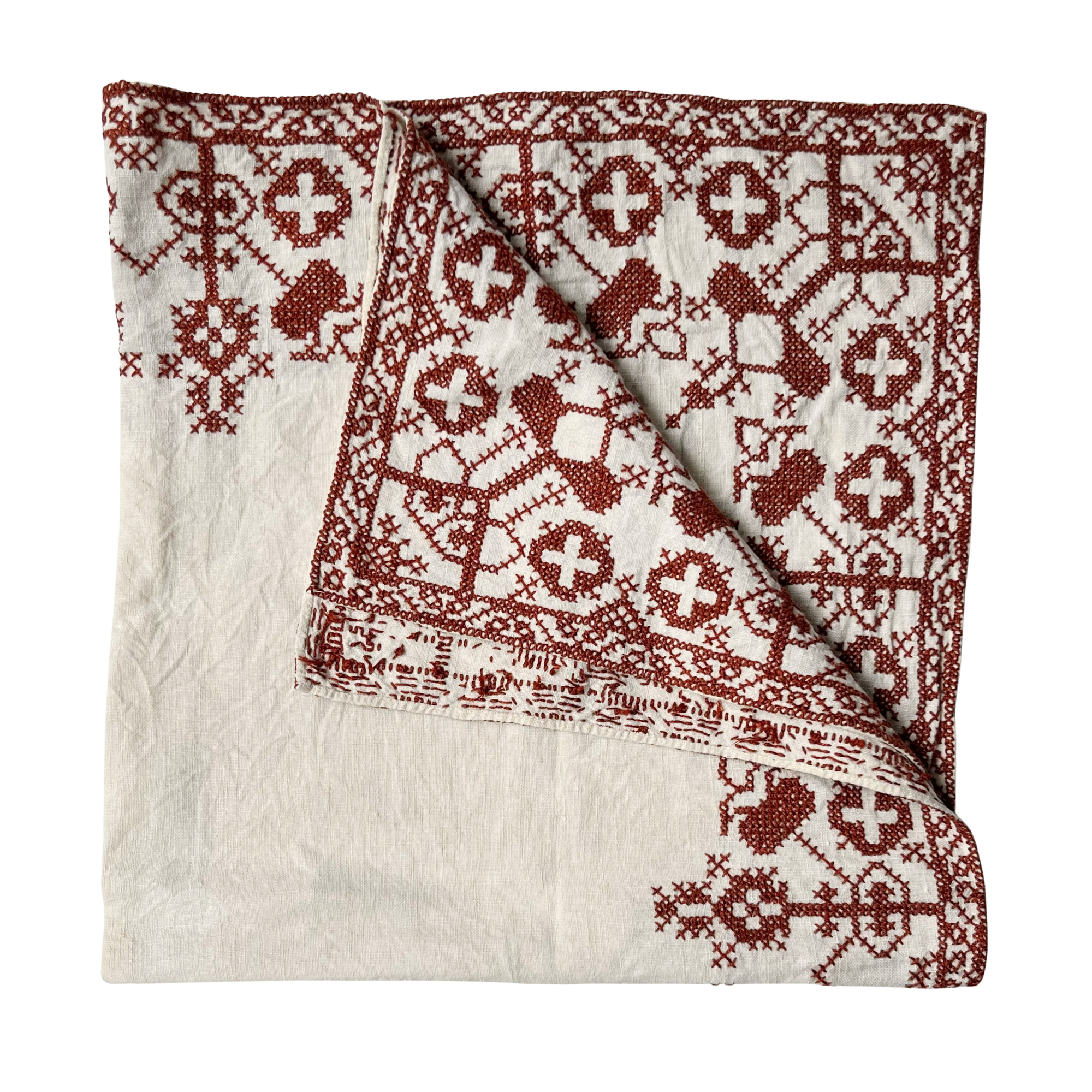 Vintage Embroidered Linen Cloth