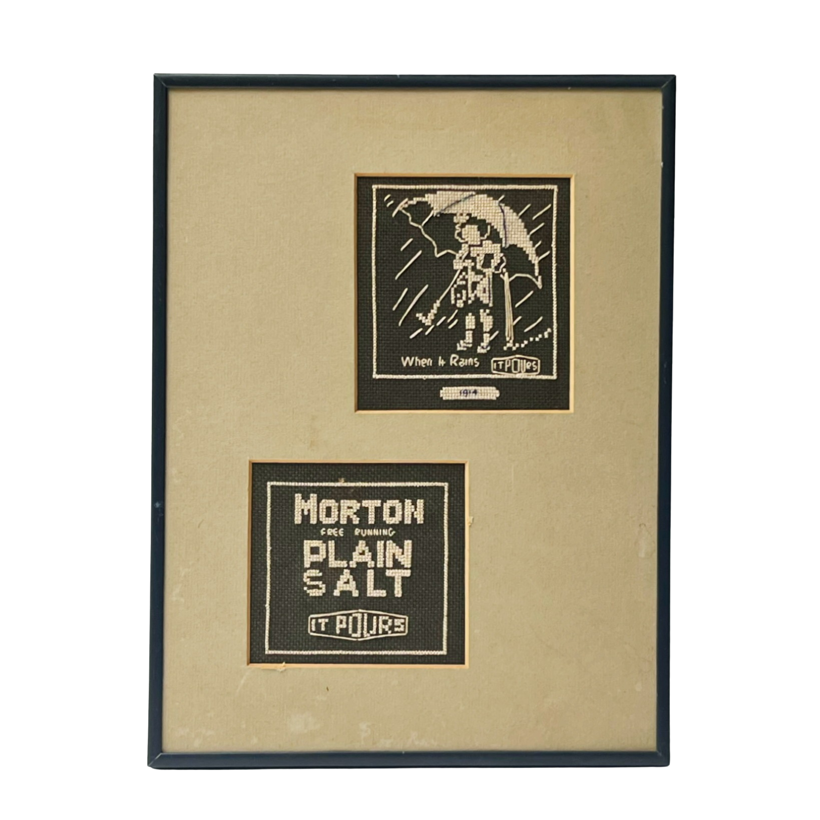 Vintage Morton Salt Needlepoint