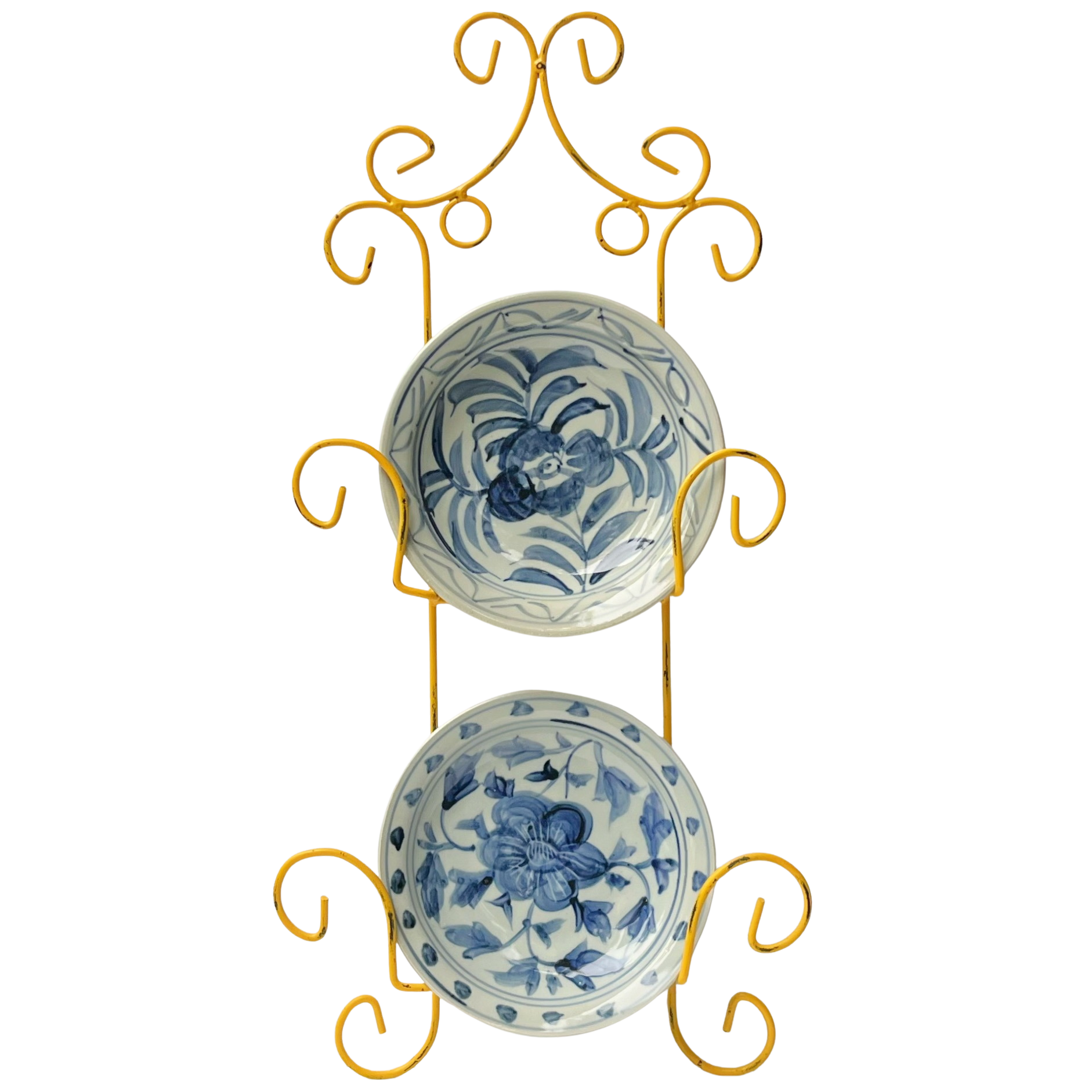 Vintage Yellow Wire Plate Rack