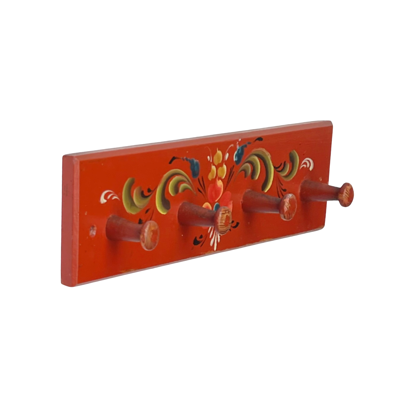 Vintage Hand Painted Scandinavian Peg Rack