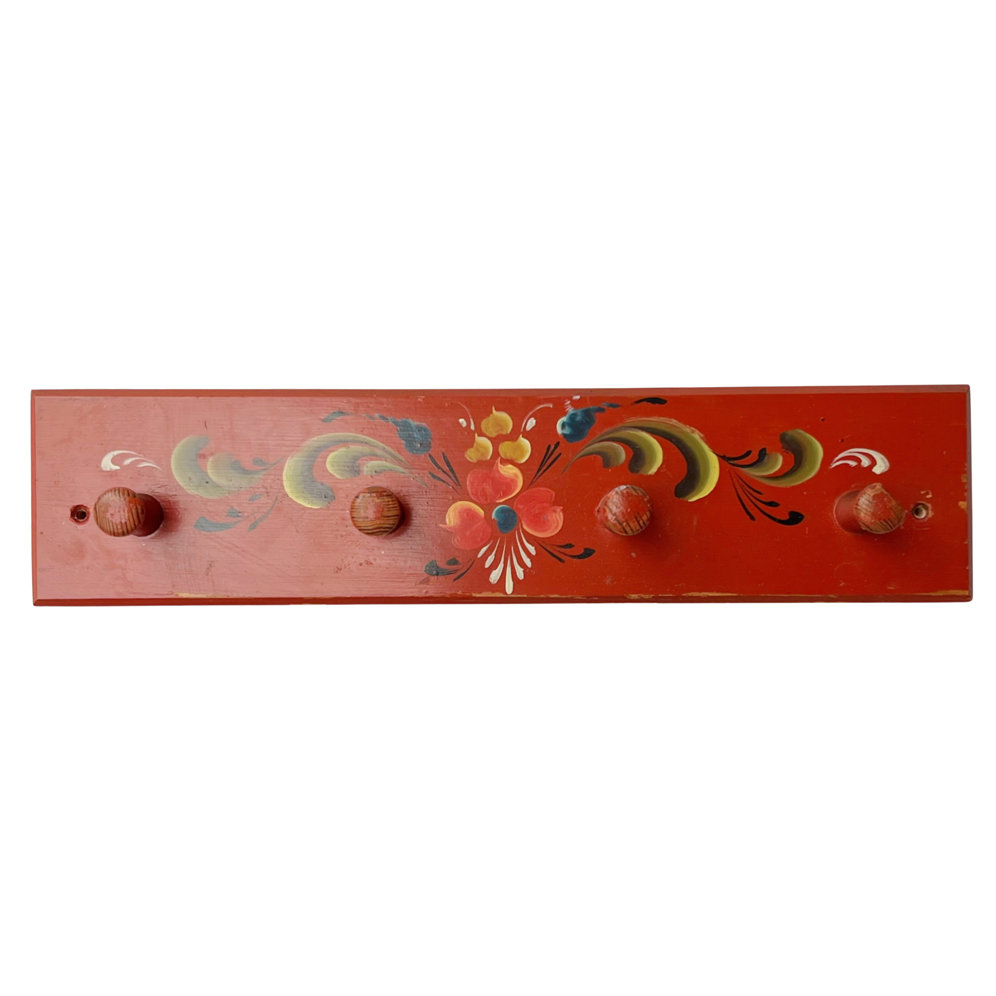 Vintage Hand Painted Scandinavian Peg Rack