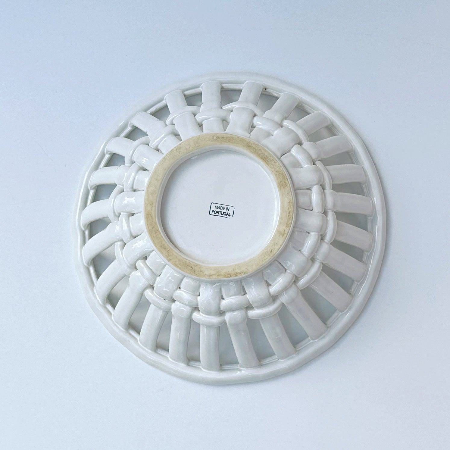 Vintage Ceramic Lattice Fruit Bowl