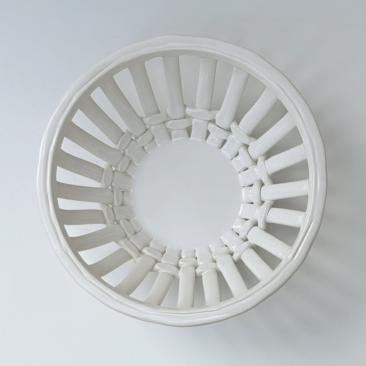Vintage Ceramic Lattice Fruit Bowl
