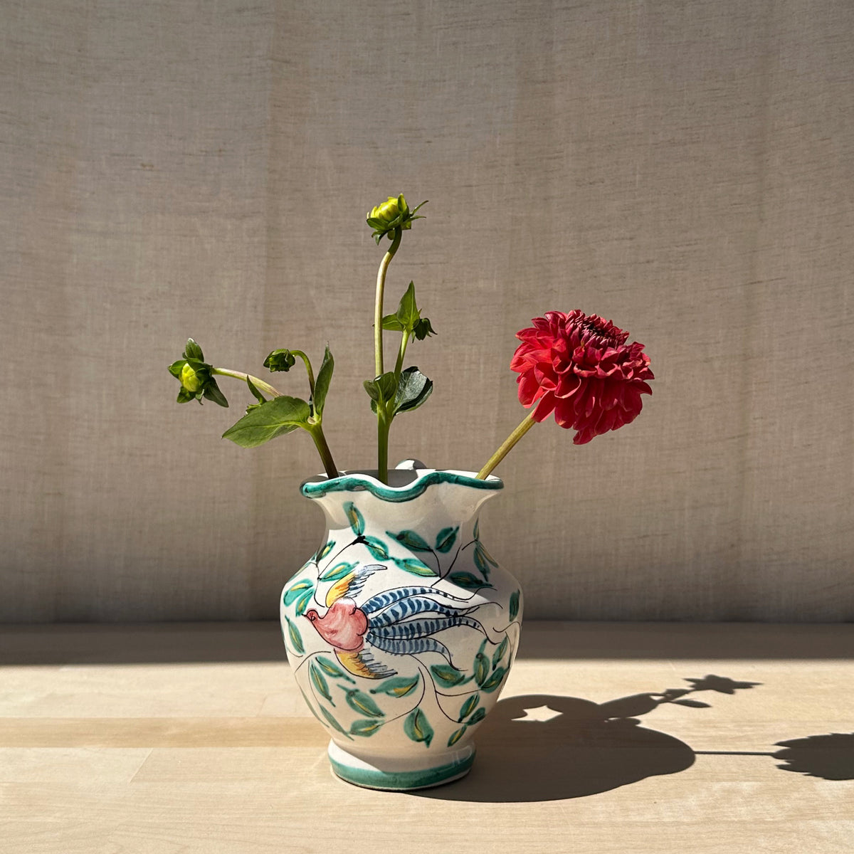 Vintage Italian Pitcher with Bird Motif
