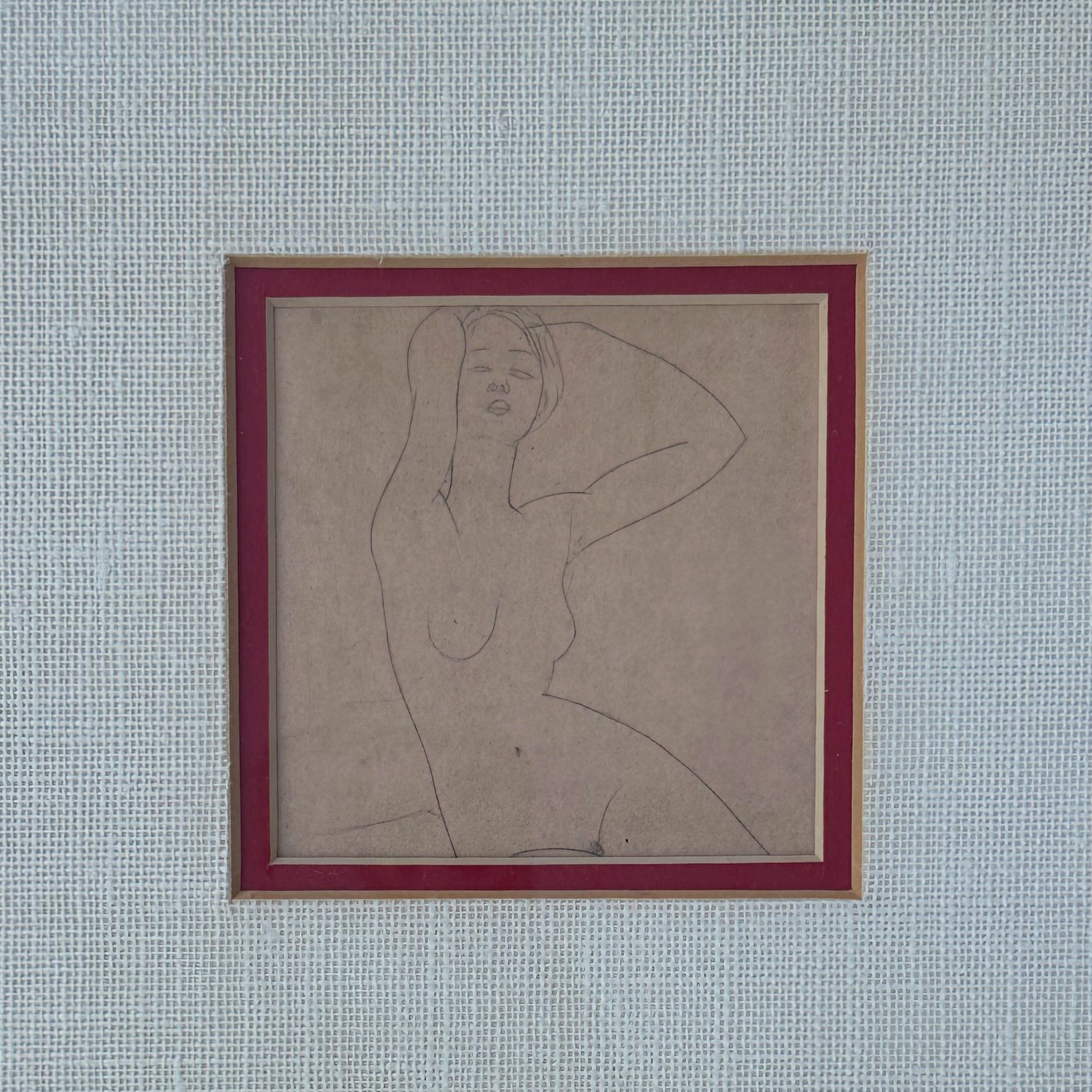 Nude Print in Red Frame