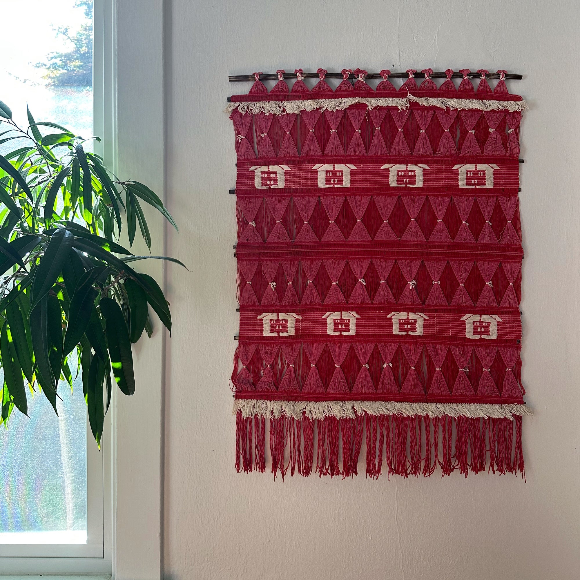Vintage Red Doubleweave Wall Hanging
